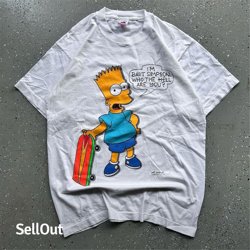 Vintage 80s Bart Simpson Graphic Tee Men's XL Multicolor Short Sleeve